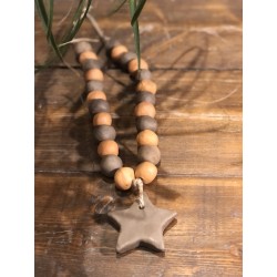 collier faïence brut étoile ( brun / terracotta )